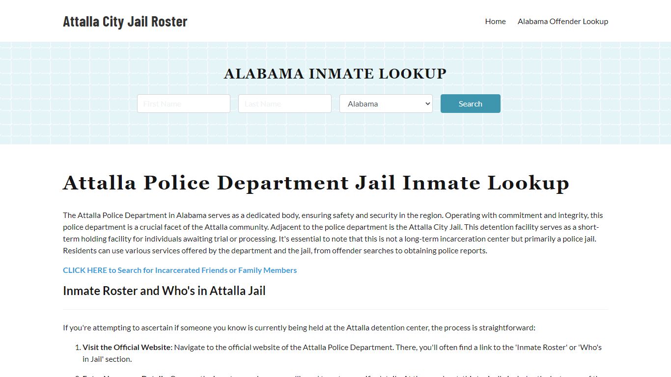 Attalla Police Department & City Jail, AL Inmate Roster, Arrests, Mugshots
